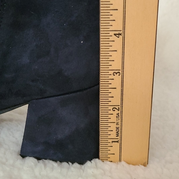 Eileen Fisher Navy Blue Harper Suede Booties - Picture 7 of 8